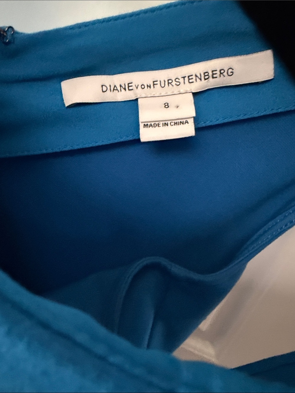 NWOT Diane Von Furstenberg Electric Blue Cap-Sleeve Sheath Dress - Picture 5 of 5
